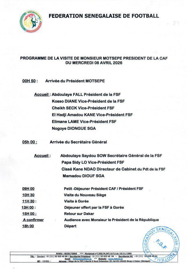 CAN 2025: Patrice Motsepe est en visite au Sénégal